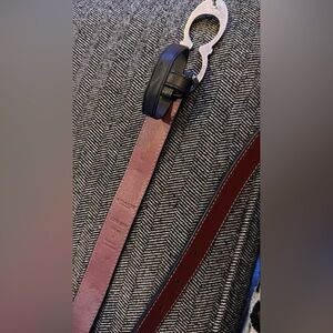 Coach Two-Tone Leather Crossbody Strap in Burgundy and Black